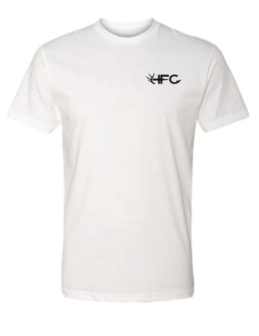 White HFC Logo Tee (Front & Back Print)